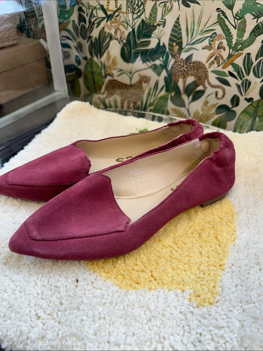 Hush Puppies Women's Wine Suede Pointed Toe Flats